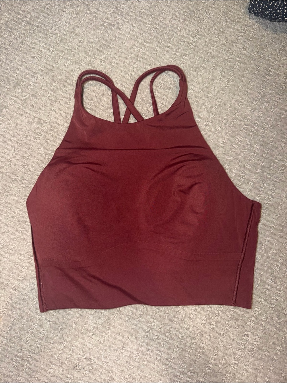 High-Neck LuluLemon Sports Bra - Burgundy